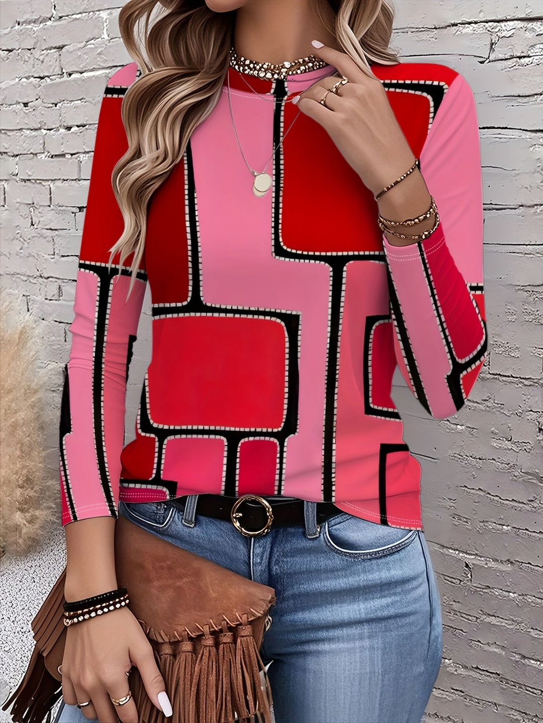 Skylar | Abstract Art Long Sleeve T-Shirt