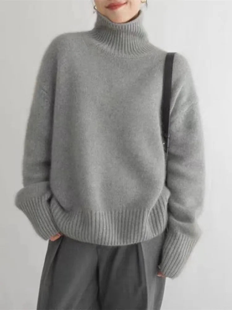 Isabella - Luxe High Collar Cashmere Sweater