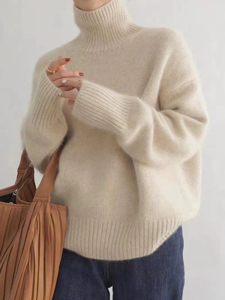 Isabella - Luxe High Collar Cashmere Sweater
