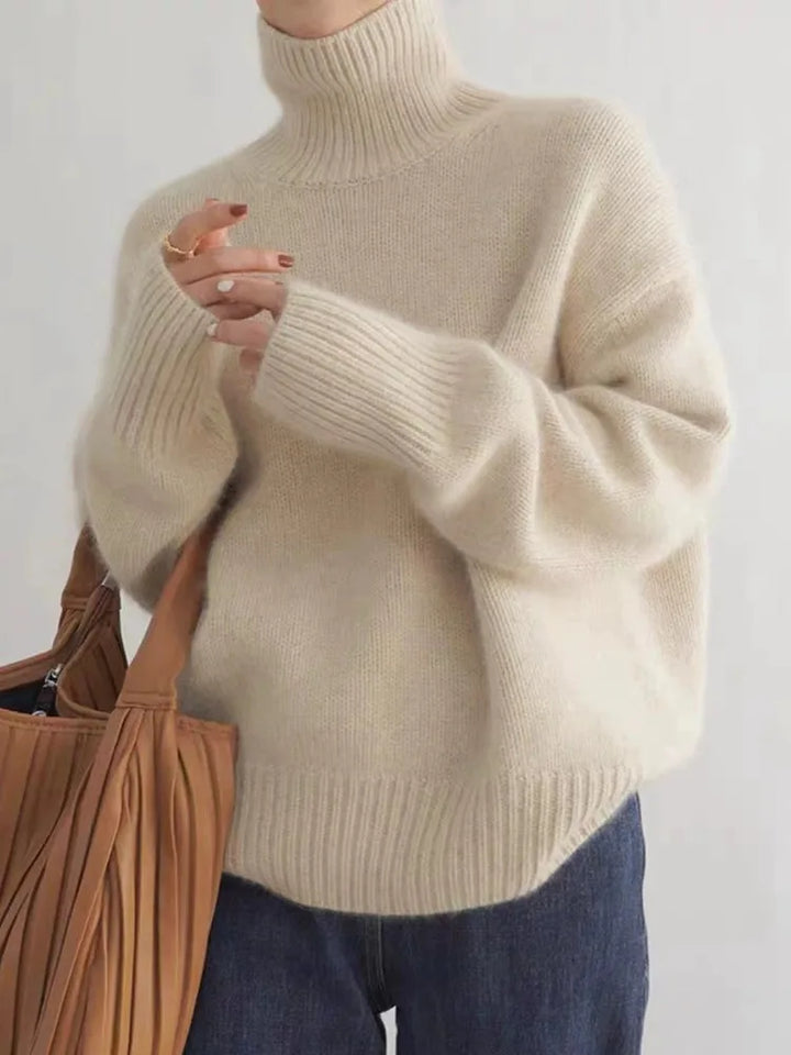 Isabella - Luxe High Collar Cashmere Sweater