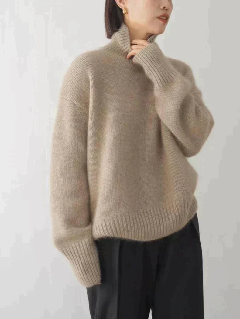 Isabella - Luxe High Collar Cashmere Sweater