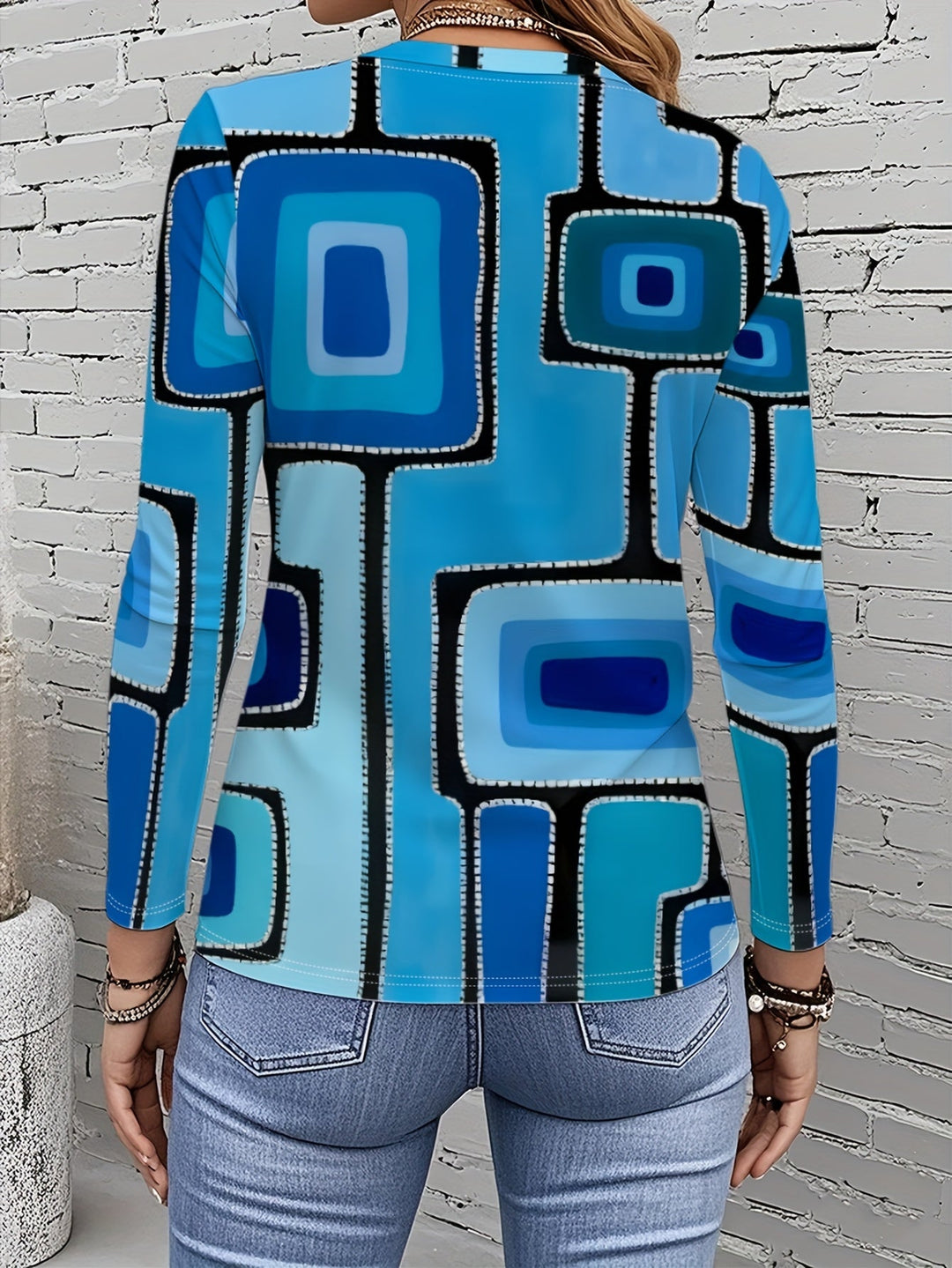 Skylar | Abstract Art Long Sleeve T-Shirt