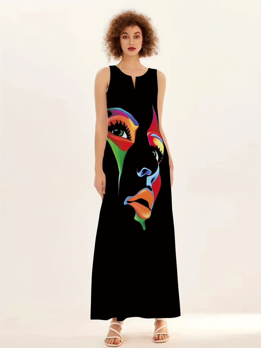Magnolia | Abstract Face Maxi Dress