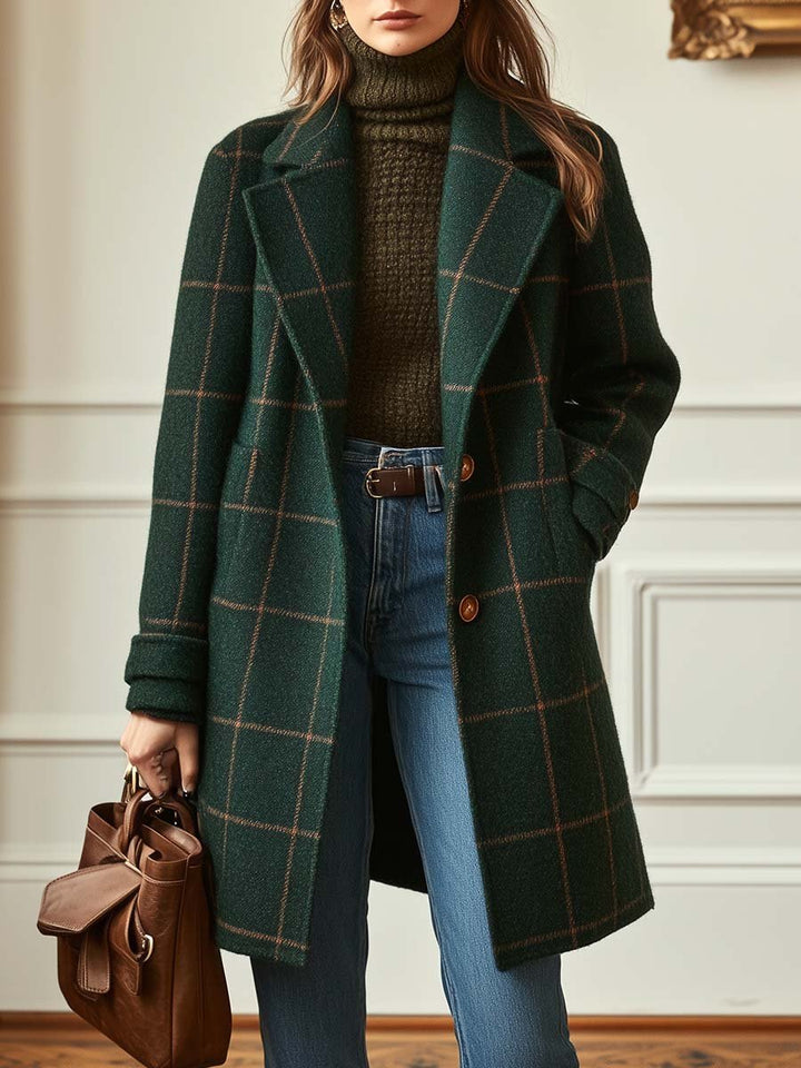 Stella | Retro Plaid Tweed Coat