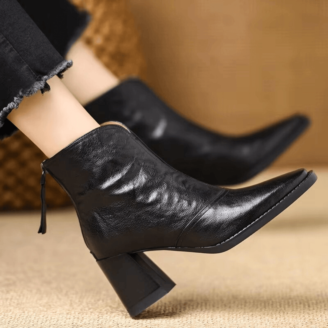 Lorice | Luxurious Ankle Boots with Mid-Height Heel