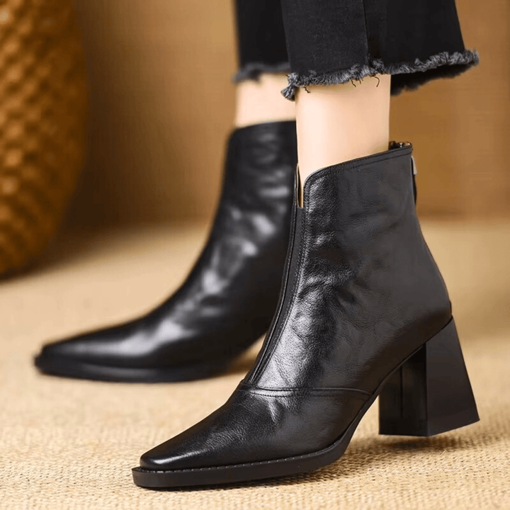 Lorice | Luxurious Ankle Boots with Mid-Height Heel
