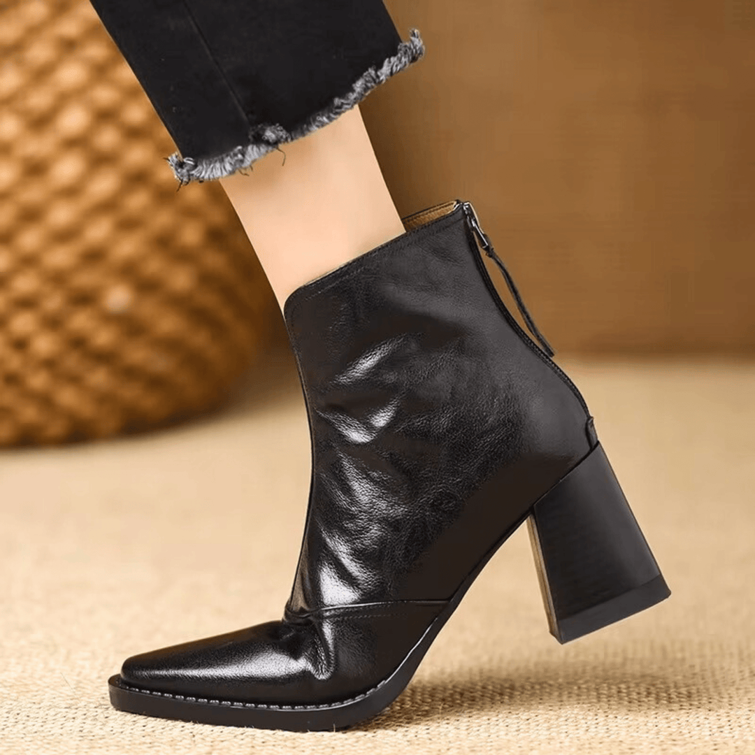 Lorice | Luxurious Ankle Boots with Mid-Height Heel