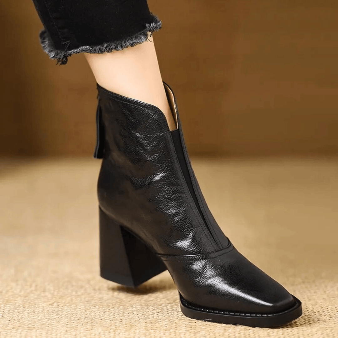 Lorice | Luxurious Ankle Boots with Mid-Height Heel