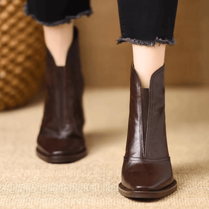 Lorice | Luxurious Ankle Boots with Mid-Height Heel