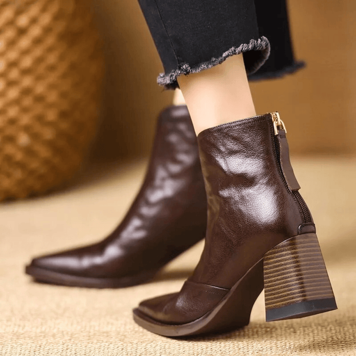 Lorice | Luxurious Ankle Boots with Mid-Height Heel