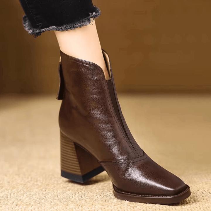 Lorice | Luxurious Ankle Boots with Mid-Height Heel