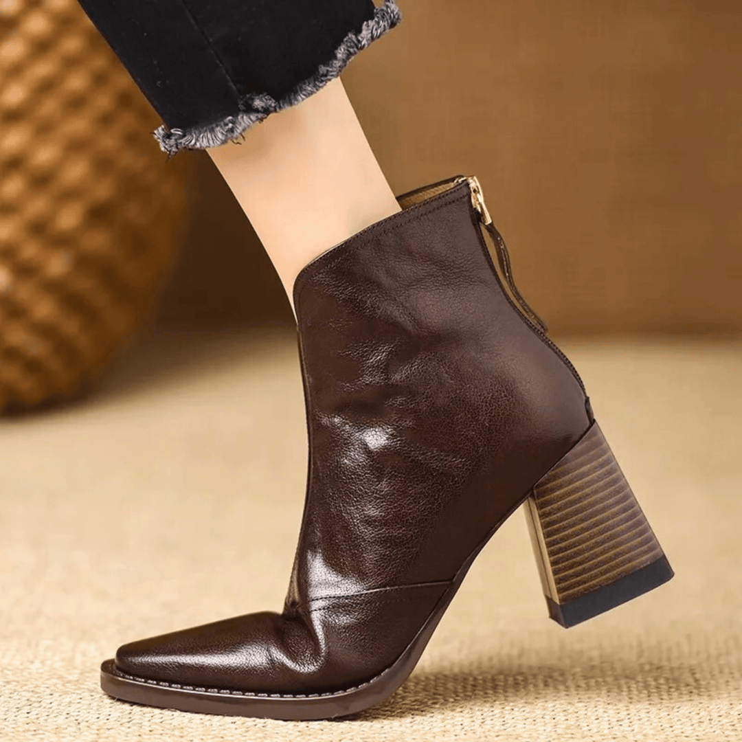 Lorice | Luxurious Ankle Boots with Mid-Height Heel